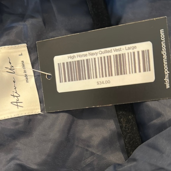 Active User Blue Quilted Vest with Stand-Up Collar - Picture 3 of 5